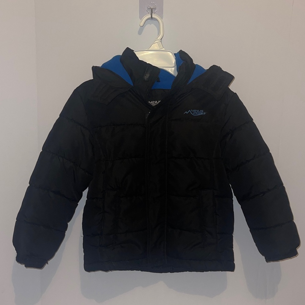 Kids Black and Blue Puffer Jacket